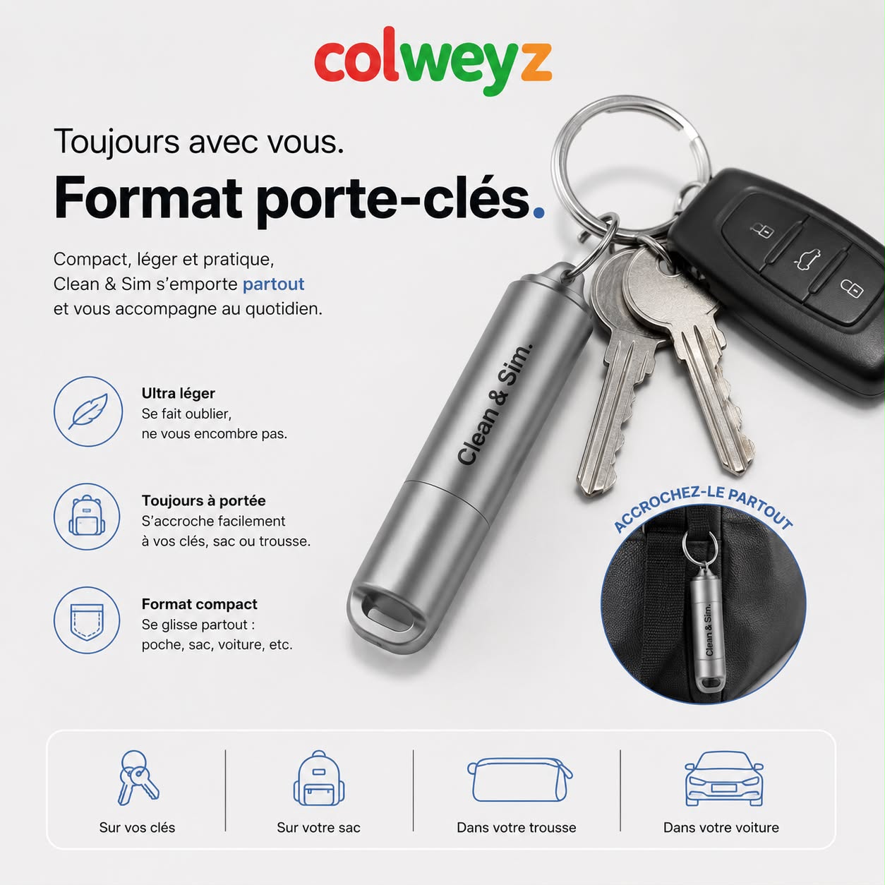 Porte-clés Clean & Sim